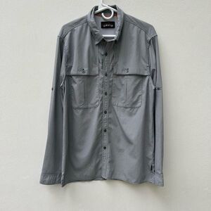 Orvis Men’s Long Sleeve Fishing Shirt Gray Vented Button Front Size M